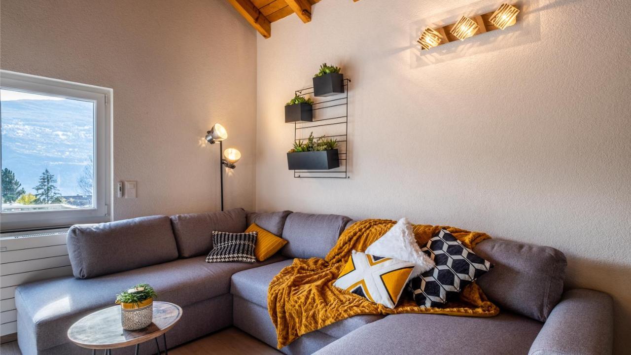 O Rendez Vous maison mitoyenne Piscine chauffée mars-octobre Grimisuat Extérieur photo